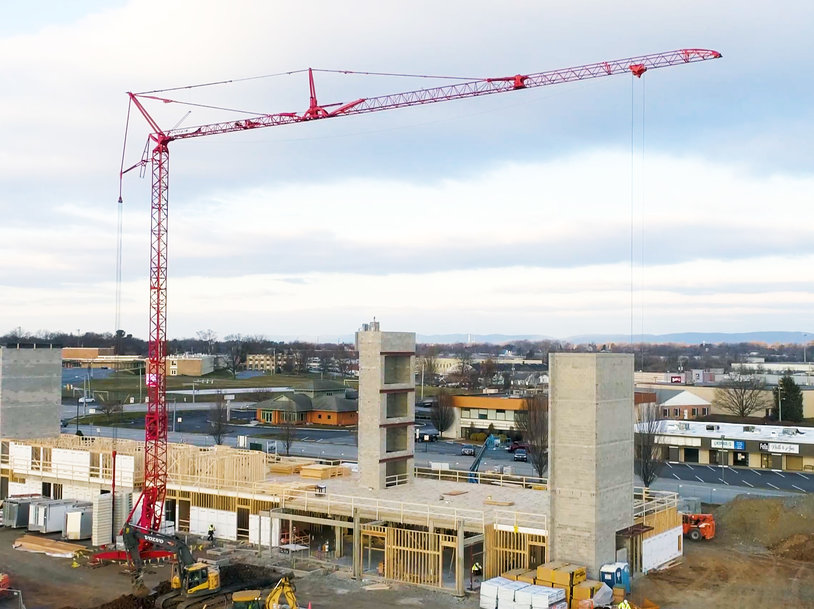 Cedar Run Construction replaces fleet of telehandlers with one Potain self-erecting crane